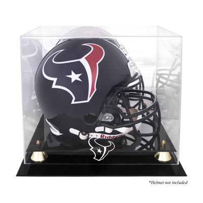 Goldener klassischer Helm-Vitrine der Houston Texans mit verspiegelter Rückseite Image
