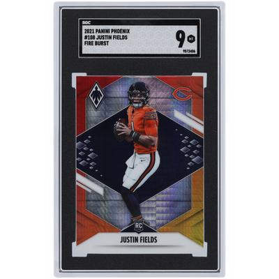 Justin Fields Chicago Bears 2021 Panini Phoenix Fire Burst #108 SGC Authentifizierte 9 Rookie-Karte Image
