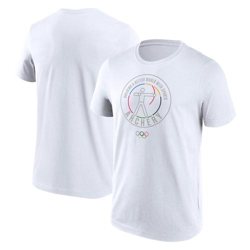 The Olympic Collection Leichtathletik-Piktogramm-T-Shirt – Weiß – Unisex