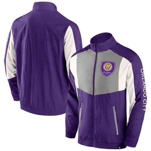 Lila Orlando City SC Net Goal Raglan-Trainingsjacke mit durchgehendem Reißverschluss für Herren von Fanatics