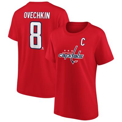 Washington Capitals Name & Nummer Grafik T-Shirt – Ovechkin 8 – Damen Image