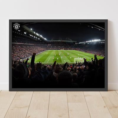 Manchester United Stretford End Goal gerahmter Druck – A3 Image