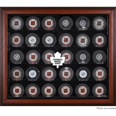 Toronto Maple Leafs (1970-2016) Mahagoni-Vitrine für 30 Pucks Image