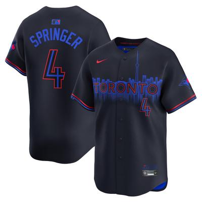 Schwarzes Nike George Springer Toronto Blue Jays 2024 City Connect Limited-Spielertrikot für Herren Image