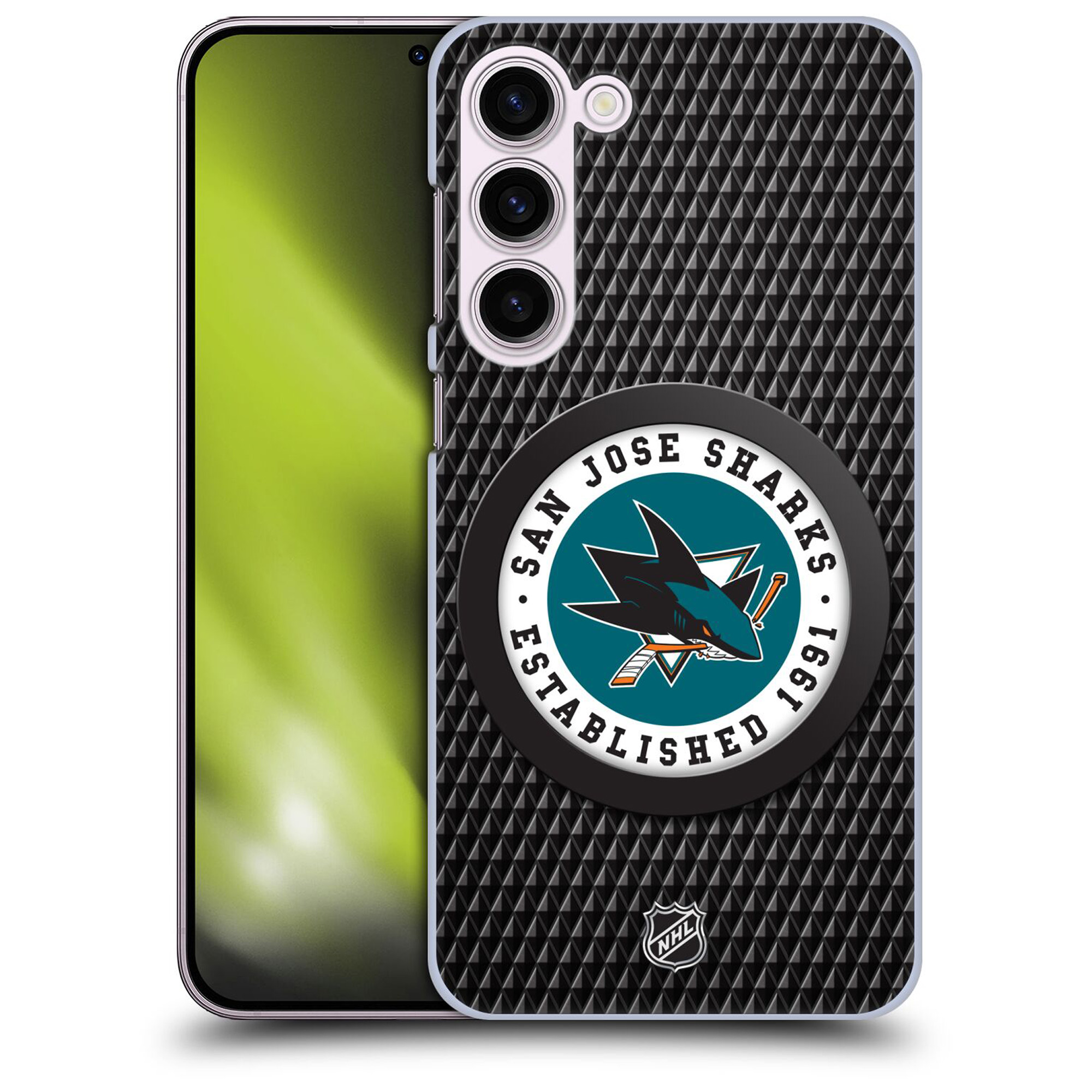 San Jose Sharks NHL Puck Texture Grafik Phone Case - Samsung Image