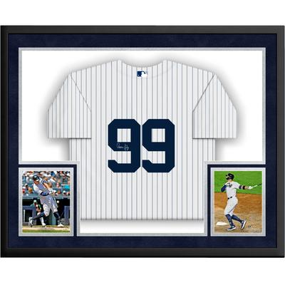 Aaron Judge New York Yankees signiertes SM Deluxe gerahmtes weißes authentisches Nike-Trikot Image