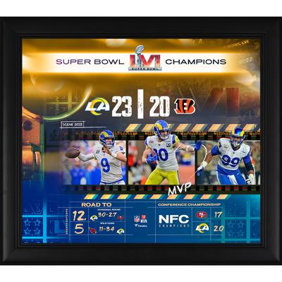 Los Angeles Rams Super Bowl LVI Champions 15'' x 17'' Road to the Super Bowl gerahmte Collage Image