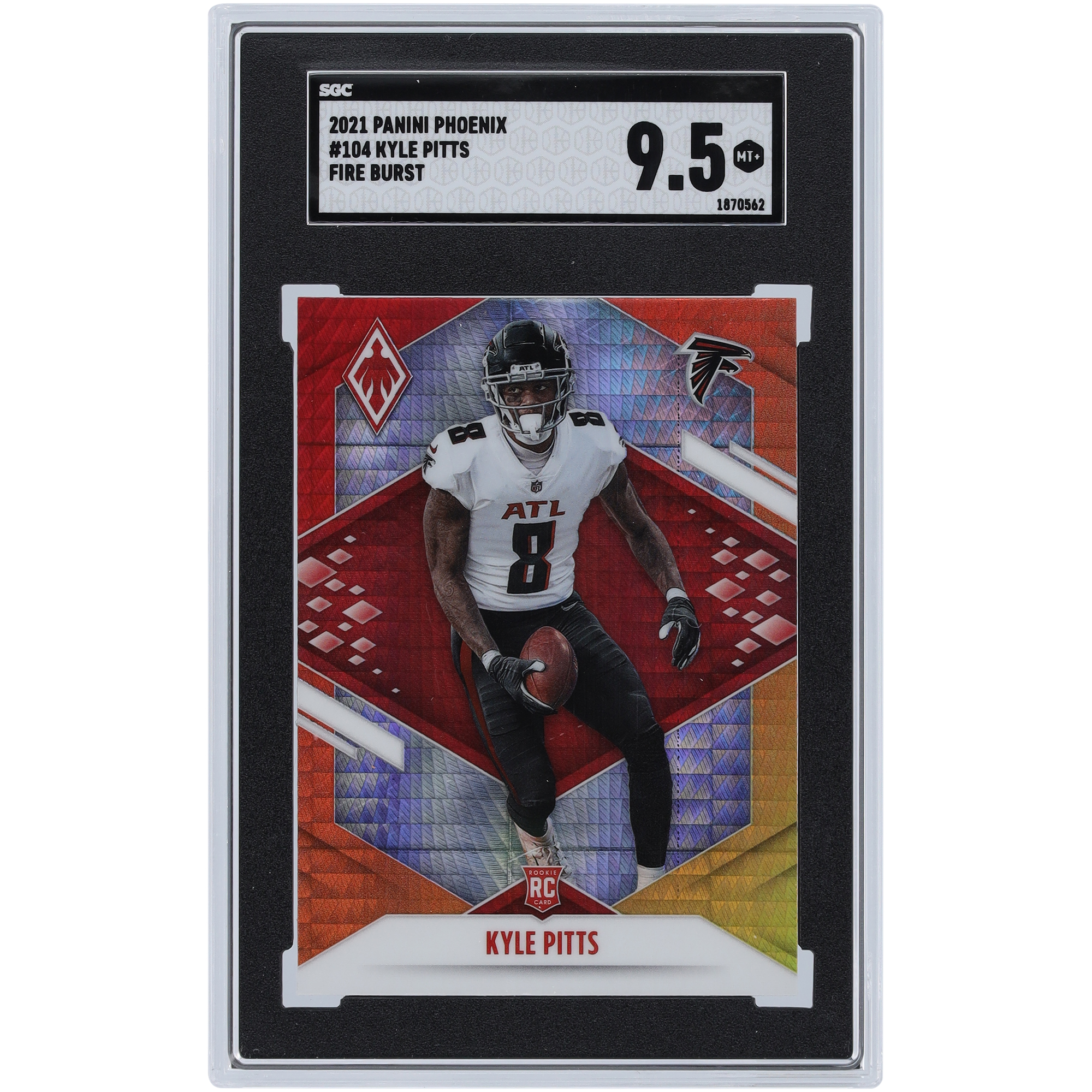 Kyle Pitts Atlanta Falcons 2021 Panini Phoenix Fire Burst #104 SGC Authentifizierte 9.5 Rookie-Karte Image