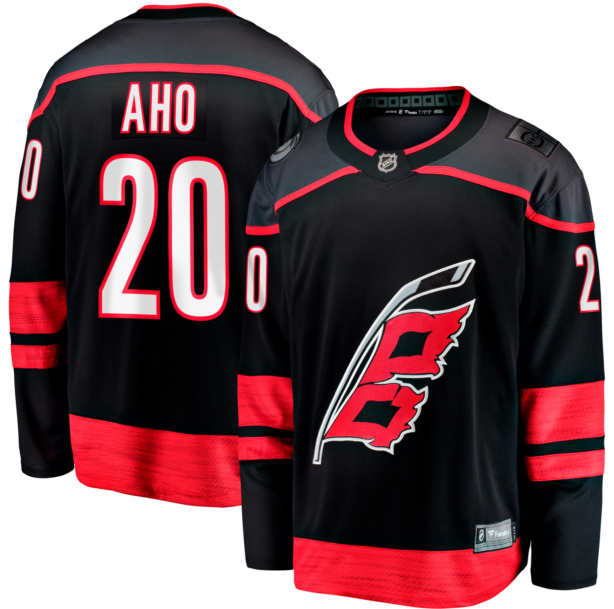 "Schwarzes Sebastian Aho Fanatics-Heimtrikot der Carolina Hurricanes Breakaway für Herren" Image