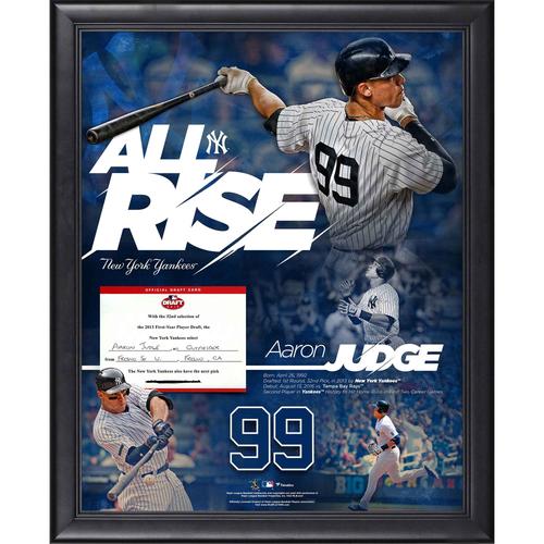 Aaron Judge New York Yankees, gerahmt, 40,6 x 50,8 cm, All Rise-Collage mit gedruckter Replik der Draft Day-Karte