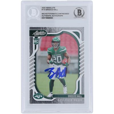 Breece Hall New York Jets 2022 Panini Absolute #114 Beckett Fanatics bezeugte authentifizierte Rookie-Karte Image