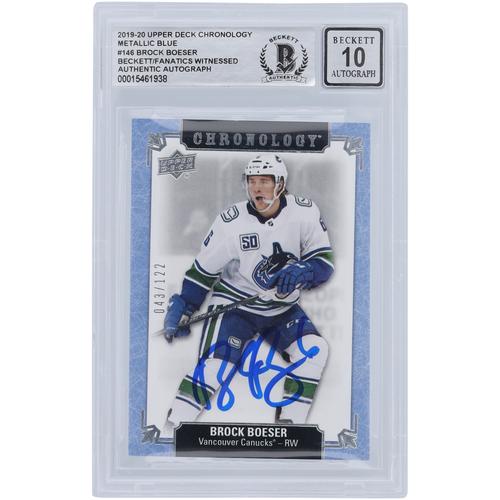 Brock Boeser Vancouver Canucks signiert 2019–20 Upper Deck Chronology #146 #/122 Beckett Fanatics bezeugt authentifiziert 10 Karte