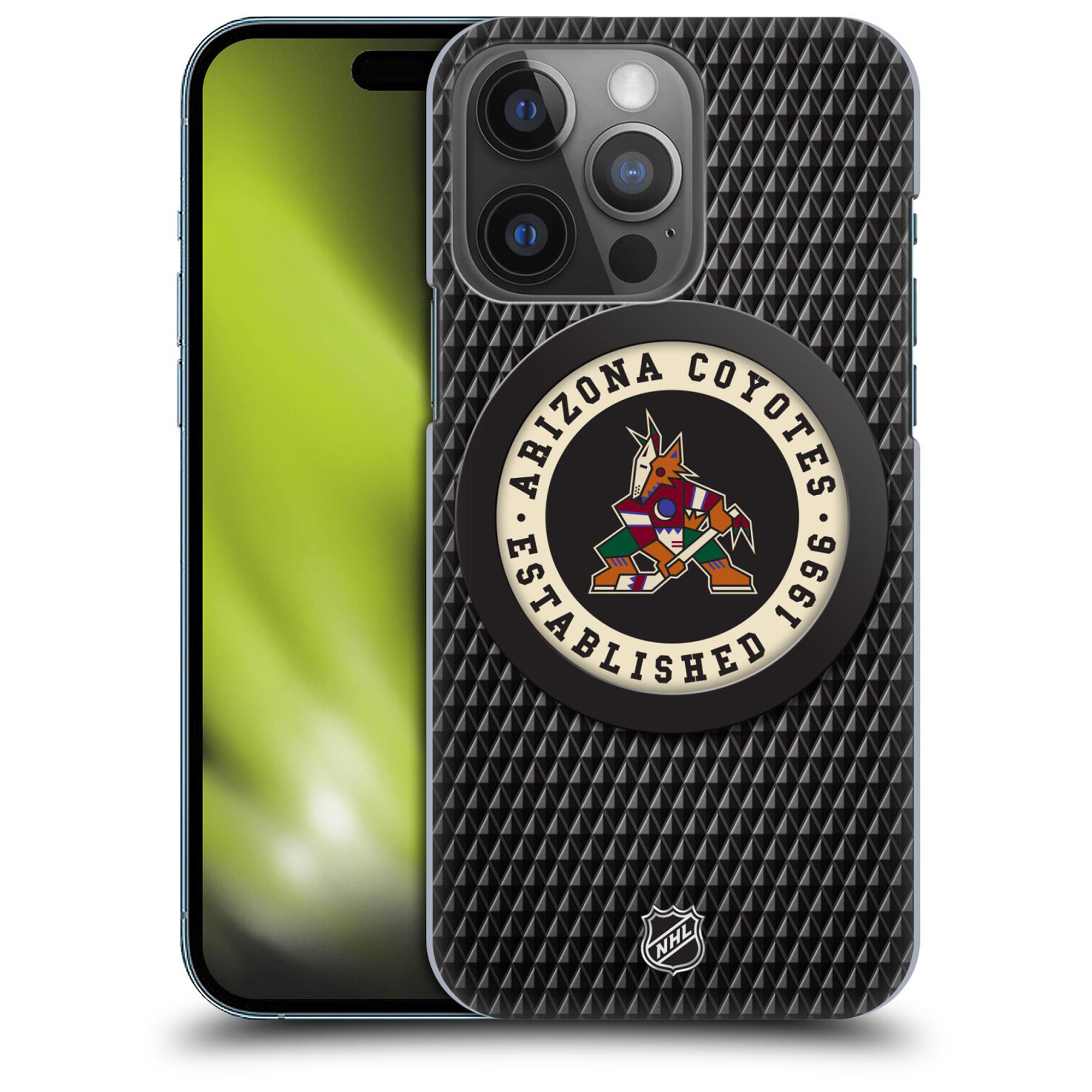Arizona Coyotes NHL Puck Texture Grafik Phone Case - iPhone Image