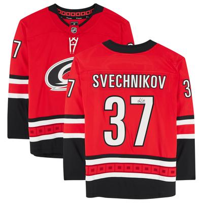 Andrei Svechnikov – Rotes, signiertes Fanatics Breakaway-Trikot der Carolina Hurricanes Image