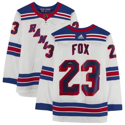 Weißes, signiertes Adidas Authentic-Trikot der New York Rangers von Adam Fox Image
