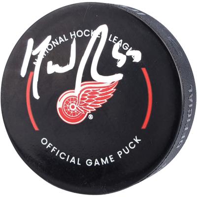 Offizieller Spielpuck der Detroit Red Wings mit Autogramm von David Perron Image