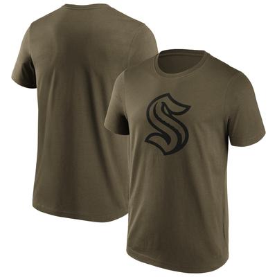 Seattle Kraken Fanatics Branded Iconic Preferred Logo Grafik T-Shirt - Khaki - Herren Image