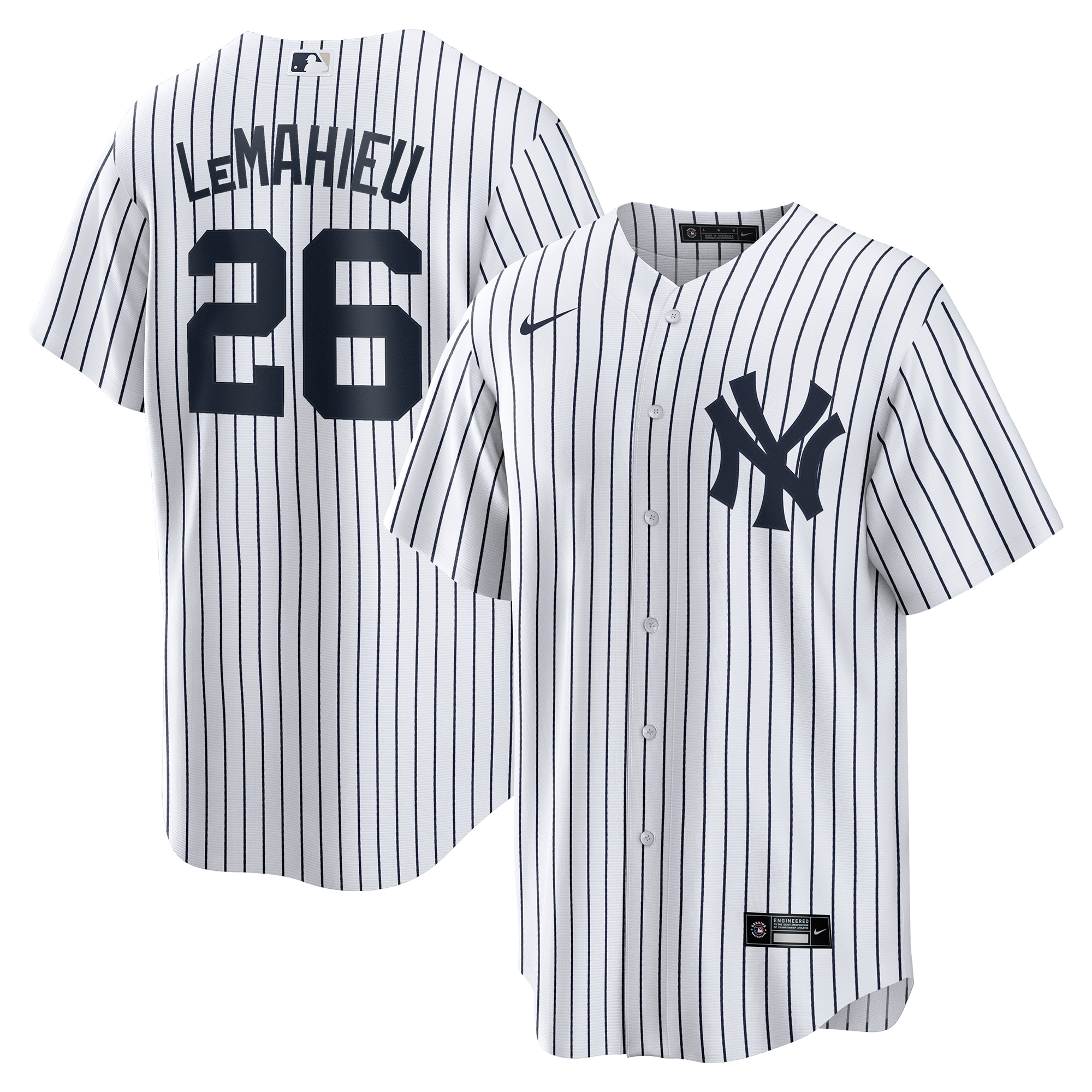 New York Yankees Nike Official Replica Home Jersey - Mens with LeMahieu 26 printing Image
