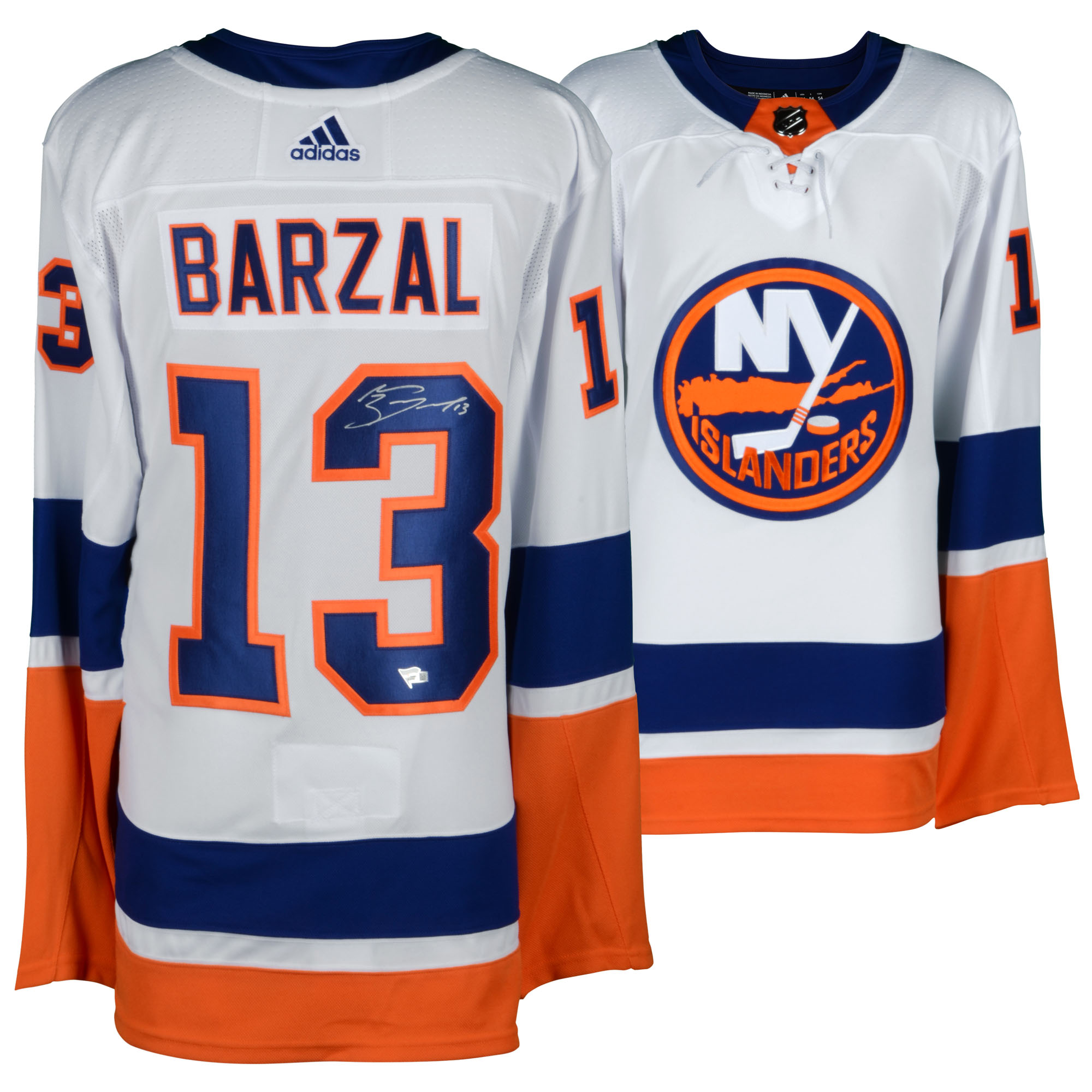 Mathew Barzal New York Islanders signiertes weißes authentisches Adidas-Trikot Image
