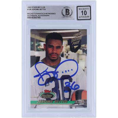 Jerome Bettis Los Angeles Rams signiert 1993 Topps Stadium Club #108 Beckett Fanatics bezeugt authentifiziert 10 Rookie-Karte Image