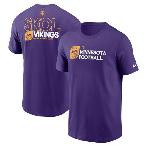 Lila Nike Minnesota Vikings Outline-T-Shirt für Herren