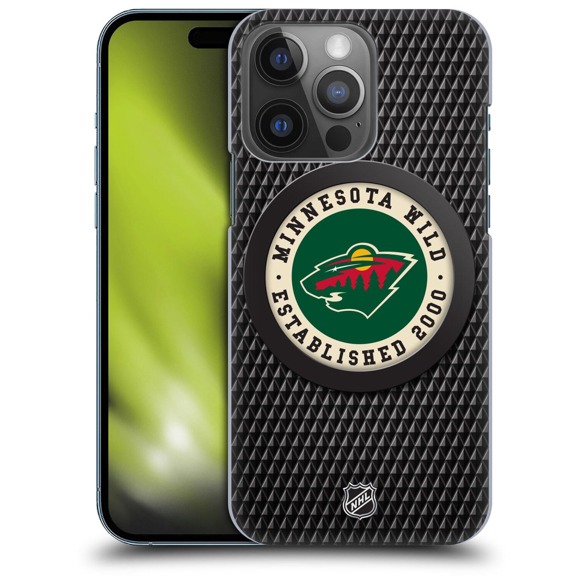 Minnesota Wild NHL Puck Texture Grafik Phone Case - iPhone Image
