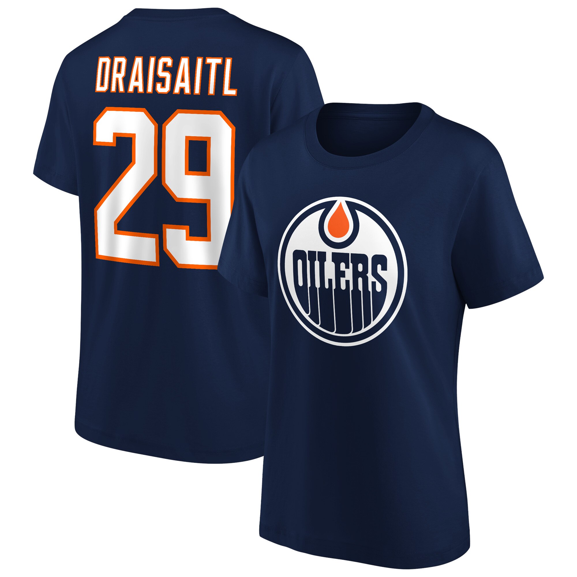 Edmonton Oilers Fanatics Branded Iconic Name & Number Graphic T-Shirt – Leon Draisaitl 29 – Damen Image