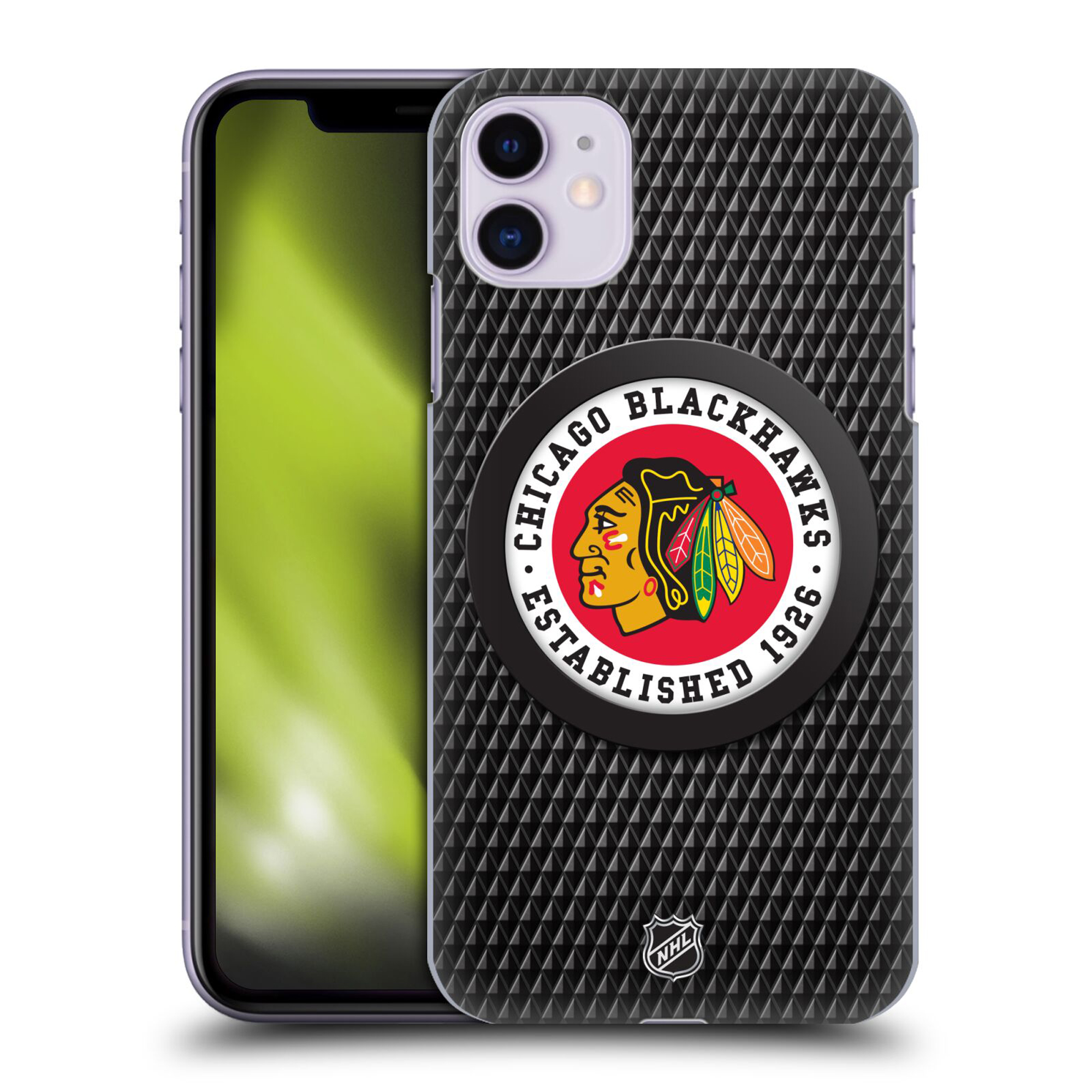 Chicago Blackhawks NHL Puck Texture Grafik Phone Case - iPhone Image