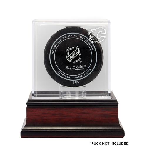 Calgary Flames Mahagoni Hockey Puck Logo Vitrine