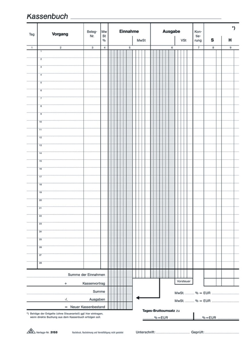 RNK Kassenbuch A4 2x40 Blatt selbstdurchschreibend Image