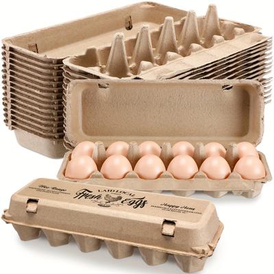 TEMU 25 Empty Egg Cartons For Up To 12 Eggs In Bulk, Reusable Egg Carton Egg Container Holder Sturdy Paper Egg Carton A Egg Cartons For Farm Storage Of , Printed With A Vintage Design