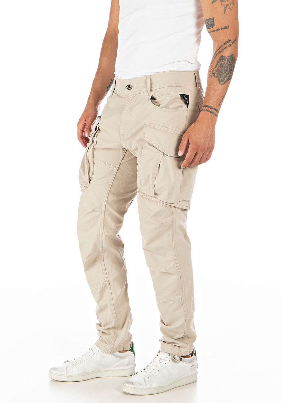 Cargohose REPLAY "JOE", Herren, Gr. 30, Länge 32, beige (desert), Web, Obermaterial: 99% Baumwolle, 1% Elasthan, unifarben, regular fit lang, Hosen Cargohose