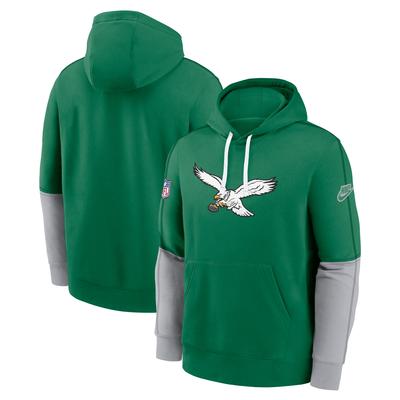 Nike Philadelphia Eagles Throwback Logo Club Tri-Blend-Kapuzenpullover in Kelly Green für Herren Image