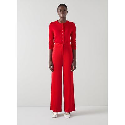 Seydoux Red Silky Suit Trousers Cherry, Cherry