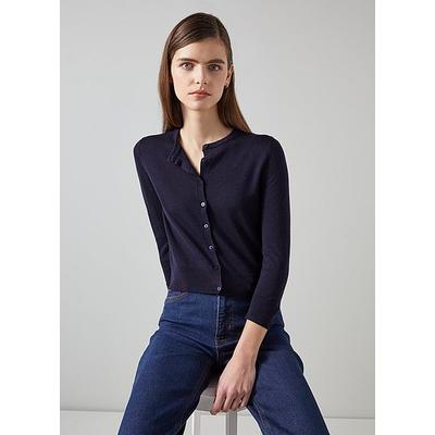 Bonnie Blue Crew Neck Cardigan Ink Blue, Ink Blue