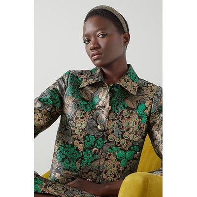 Charlotte Metallic Fruit Brocade Jacket Multi, Multi