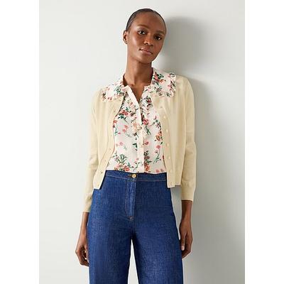 Connie Ivory Wide Placket Cardigan, Ivory