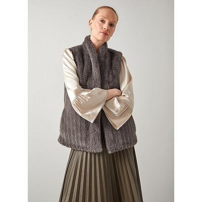 Gil Grey Faux Fur Waistcoat, Grey