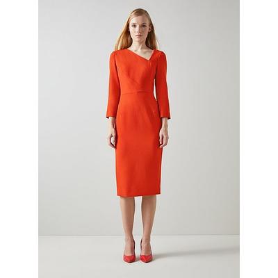 Alexis Orange Wool Crepe Shift Dress, Orange