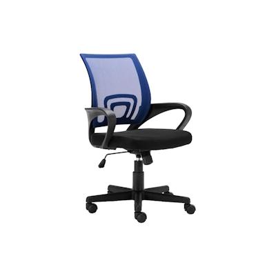 DELUKE® Bürostuhl Ergonomisch ZEOS Schreibtischstuhl mit Netzbespannung Höhenverstellbarer Drehstuhl Computerstuhl 120 kg Blau Image