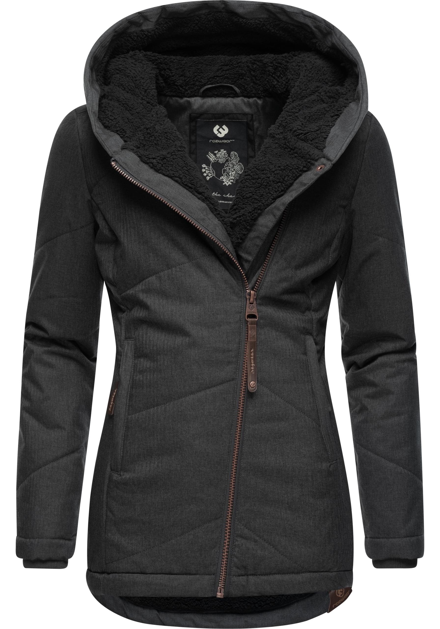 Winterjacke RAGWEAR "Gordon", Damen, Gr. XS (34), schwarz, Außenmaterial: 100% Polyester, Innenfutter: 100% Polyester, Wattierung: 100% Polyester, figurbetont hüftlang, asymmetrischer Ausschnitt, Ärmel ohne Ärmelschlitz Rippstrickbündchen, Jacken,... Image