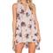 Free People Dresses | Free People Tree Swing Dress Washed Stone Combo Size M Cut Out Neck Summer Swing | Color: Purple/Tan | Size: M