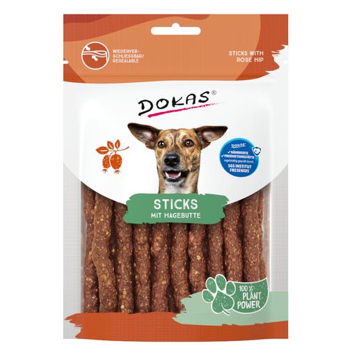 Sparpaket: 4x105g Dokas Sticks mit Hagebutte Hundesnacks