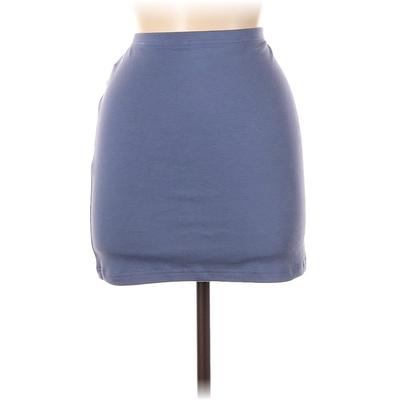 Shein Casual Skirt: Blue Solid Bottoms - Women's Size 6