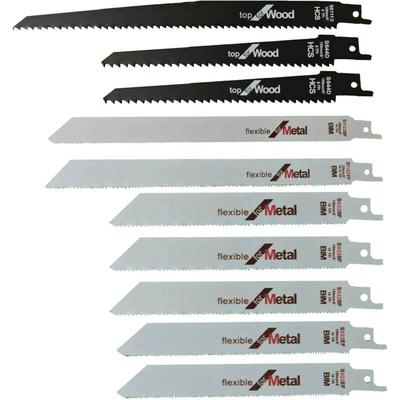 10er-Set Säbelsägeblätter für Holz und Metall. Säbelsägeblatt-Set zum Schneiden von Holz, Metall, Image
