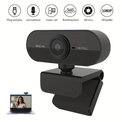 TEMU 1080p Business Webcam With Microphone, Usb 4k Web Computer Camera, For Live /net Class, Computer Accessory For Windows 2000/xp/7/8 Black