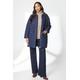 Principles Womens Quilted Contrast Cord Collar Jacket - Navy Cotton - Size 12 UK | Principles Sale | Discount Designer Brands