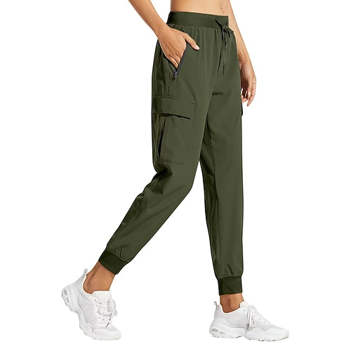 Damen Kleider Bekleidung Cargo-Hosen Stoffhosen Chino Volle Länge Einfarbig Tasche Mehrere Taschen Unelastisch Lässig Alltagstauglich Schwarz Olive Kaki Dunkelgray Herbst Winter Image