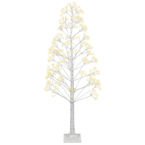 Outdoor Weihnachtsbaum Weiß mit LED Lichtern Zweige 180 cm für Garten Außenbereich Indoor Weihnachtsdekoration