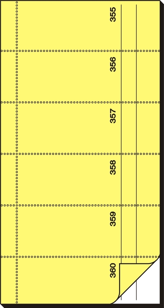 Sigel Bonbuch 360 Abrisse 105x200mm 65g/qm gelb selbstdurchschreibend 2x60 Blatt Image